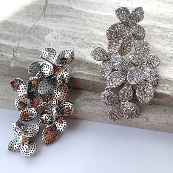 Anthropologie Silver Floral Earrings - Picture 8 of 12